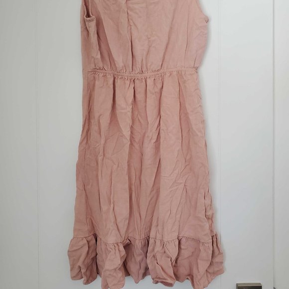 Pink Linen Dress Medium - Picture 2 of 4